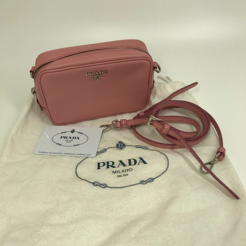 PRADA 1NF674 logo Bag Cluch Bag Shoulder Bag PETALO 1 pink - Picture 16 of 16